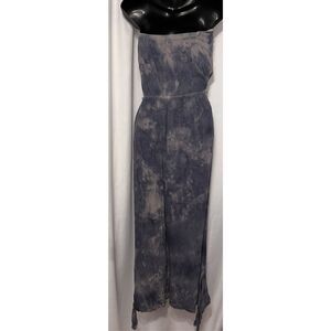 Beautiful Free People Just Float Tie Dye Strapless Jumpsuit Gray Size XS NO BELT